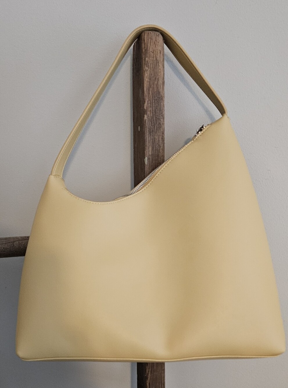 Street Level Pale Yellow Shoulder Hobo Bag